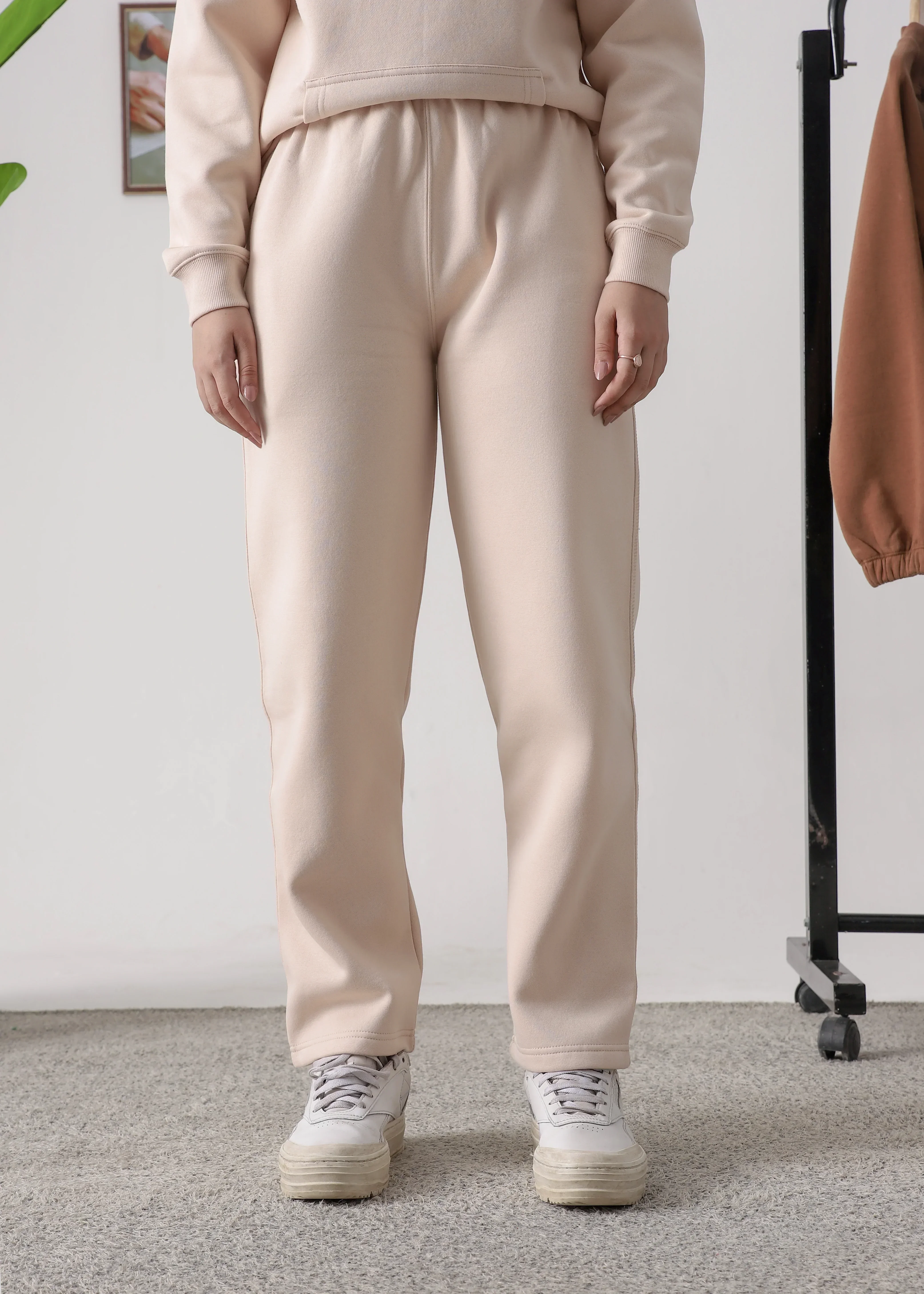 WOMEN PURE COMFORT COTTON FLEECE OFF WHITE CORD-SET - Image 3