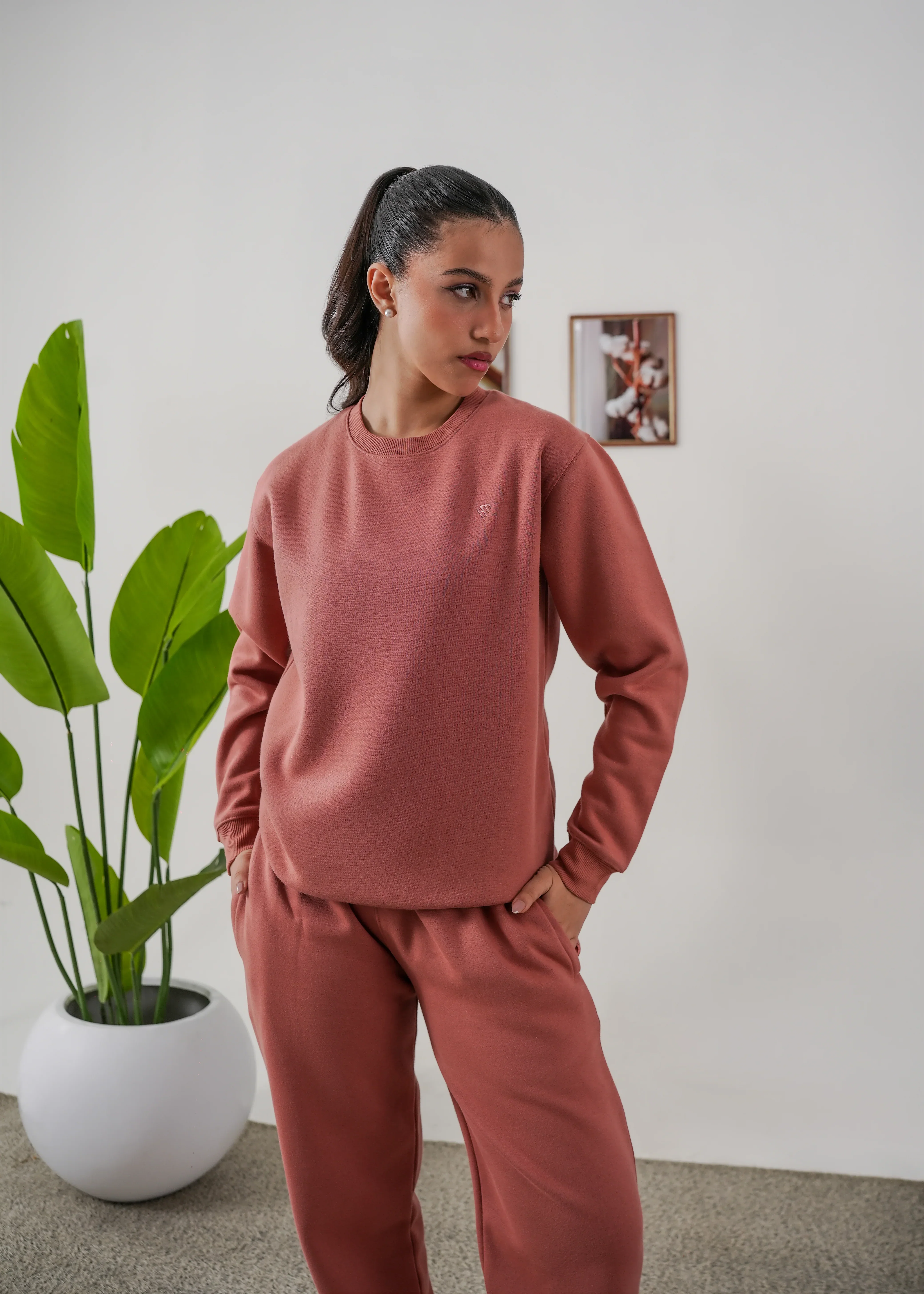 WOMEN PURE COMFORT COTTON FLEECE PEACH TRACKSUIT - Image 4
