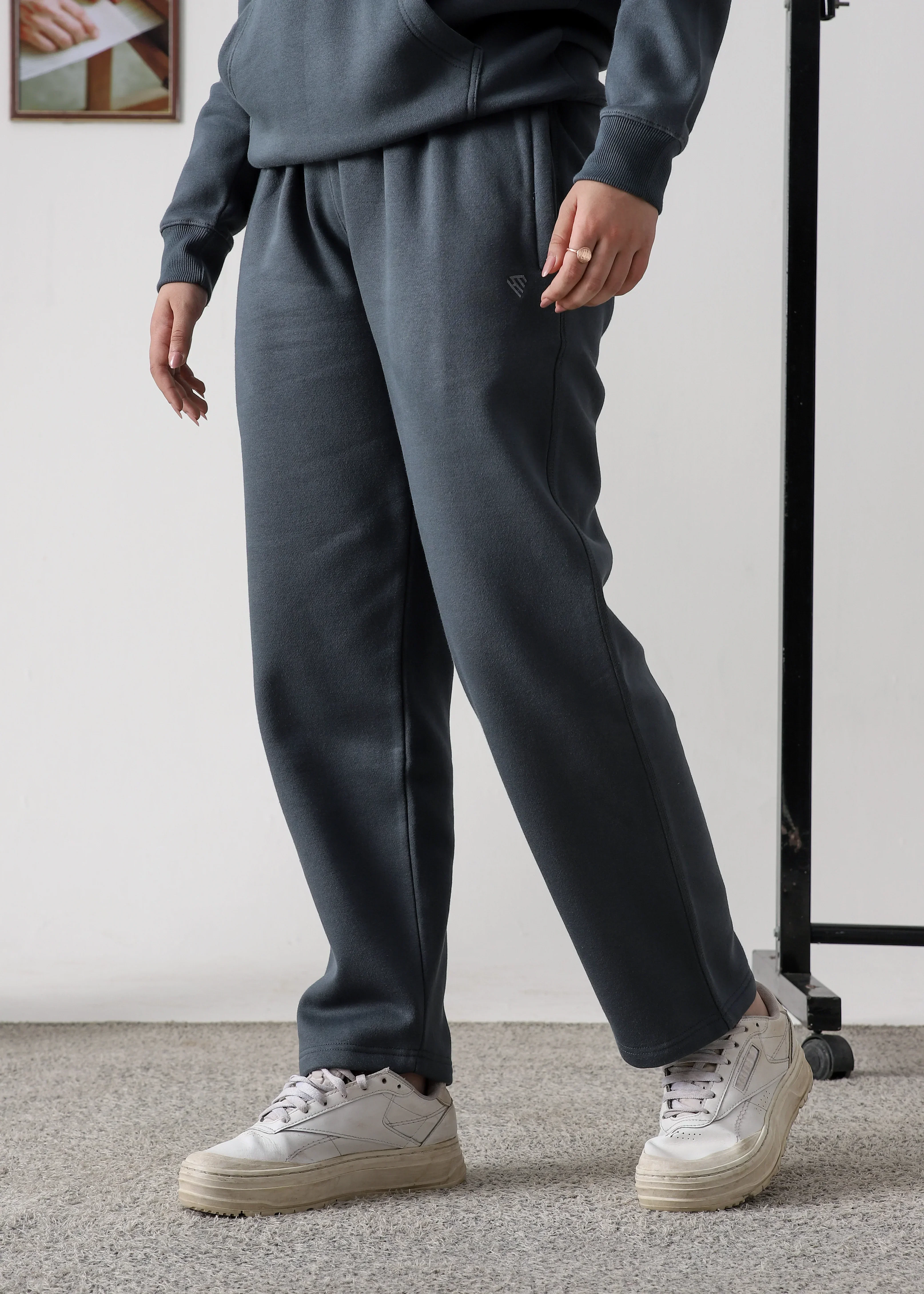 WOMEN PURE COMFORT COTTON FLEECE SLATE GREY TRACKSUIT - Image 6