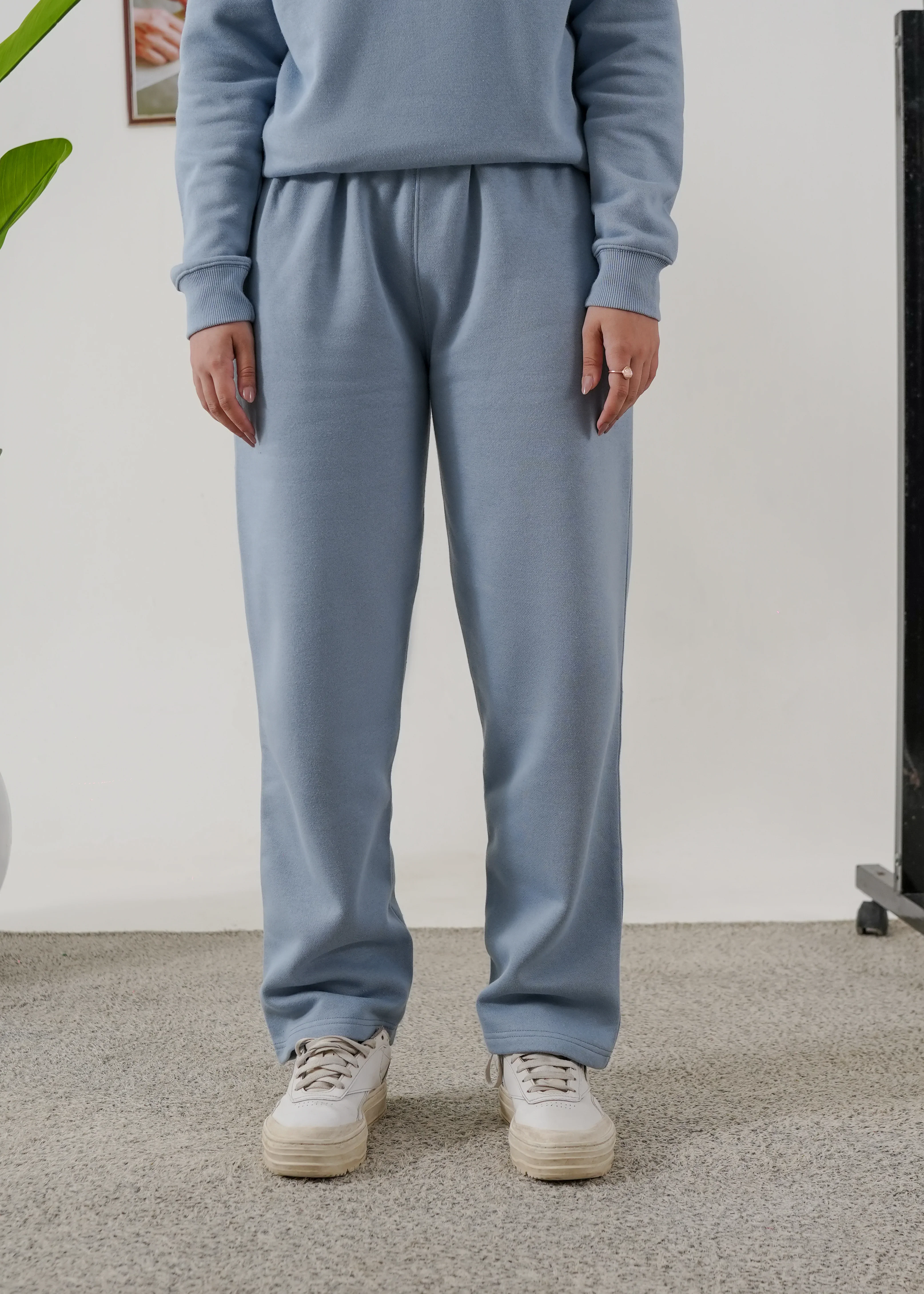 WOMEN PURE COMFORT COTTON FLEECE STEEL BLUE TRACKSUIT - Image 5