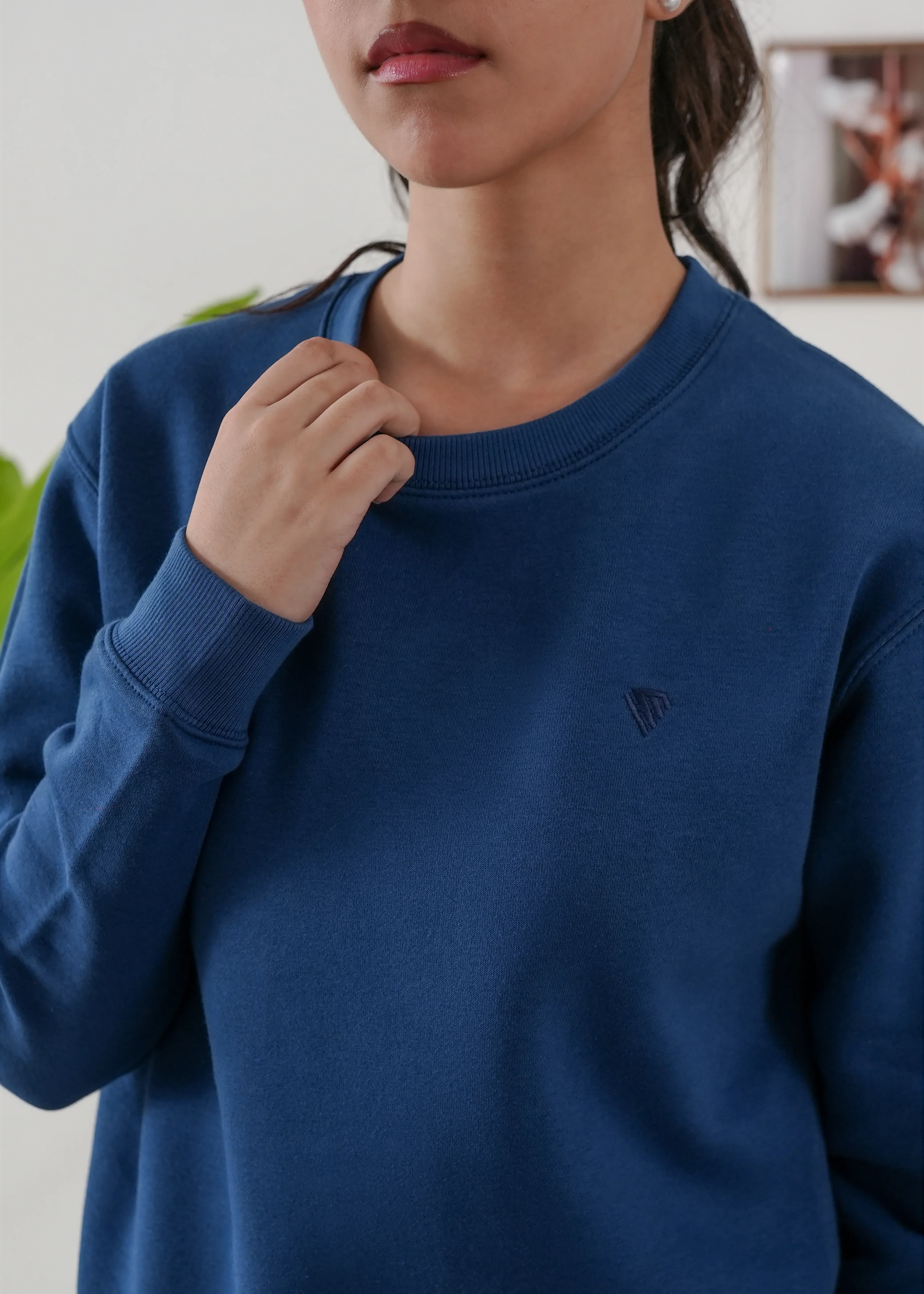 WOMEN PURE COMFORT COTTON FLEECE TEAL BLUE TRACKSUIT - Image 2