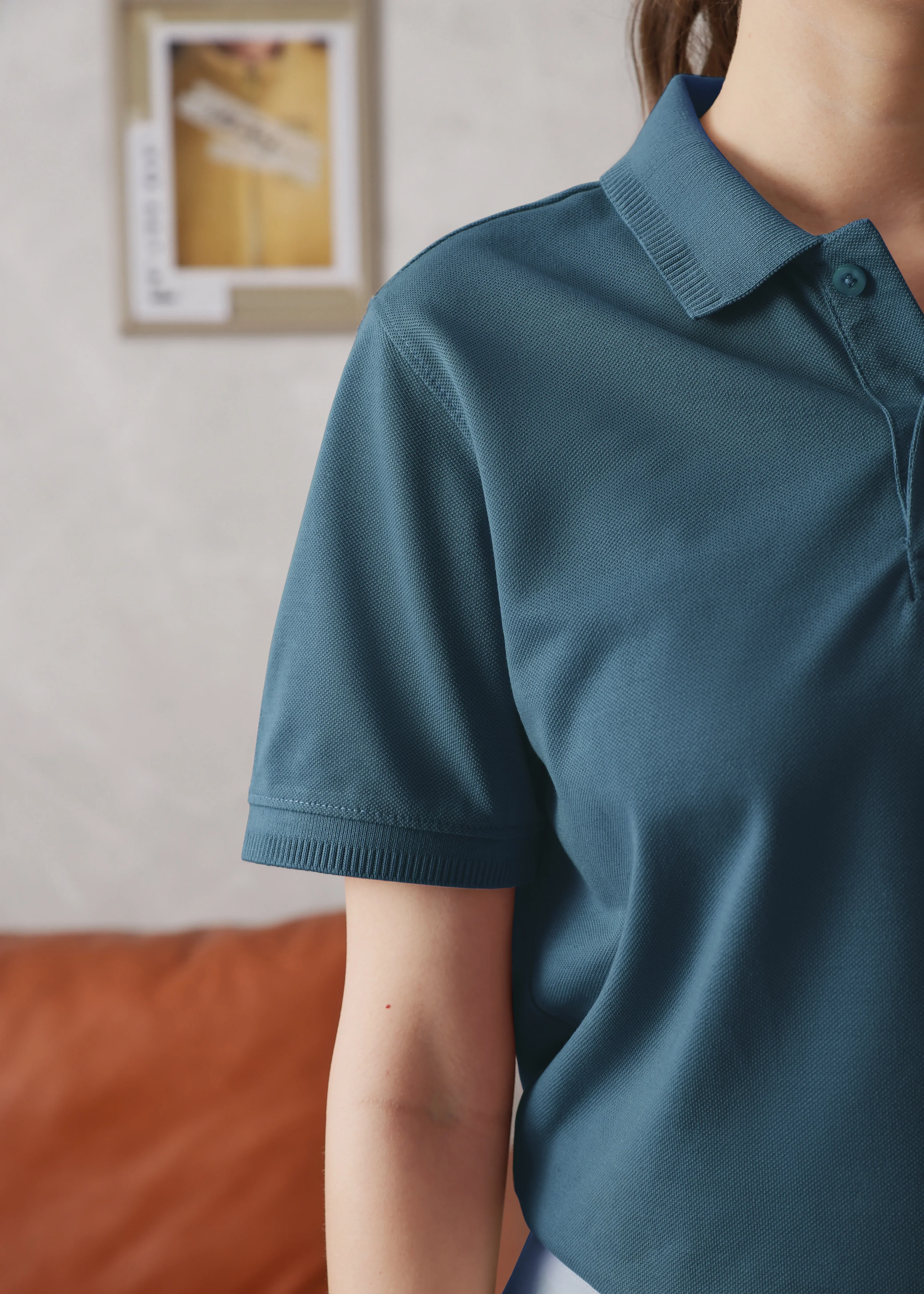 WOMEN TEAL BASIC POLO - Image 4